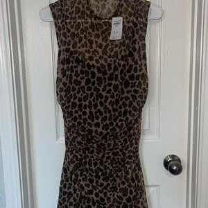 Leopard Print Sleeveless Mini Dress